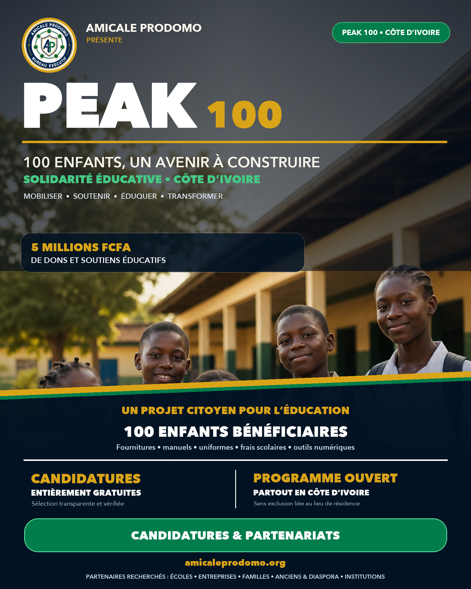 Affiche de présentation de PEAK 100